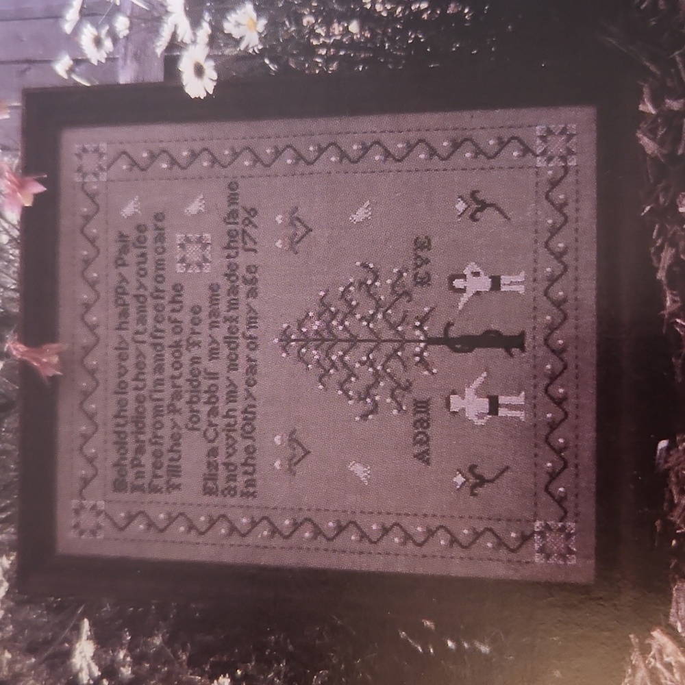 Adam And Eve Sampler 1985 Vintage Cross-Stitch Pattern Chart Instructions